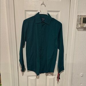 Chaps Deep Teal Button-Up Shirt